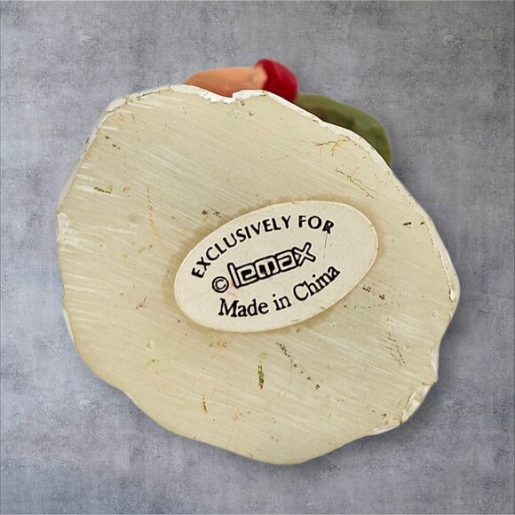 Vintage Lemax Christmas Village Figures Caroler & Elf Helper Pair Holiday Decor - Picture 3 of 5